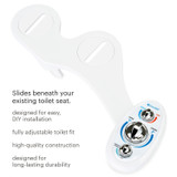 Brondell SouthSpa advanced left-handed bidet attachment with dual nozzle.  copy: slides beneath your existing toilet seat.  designed for easy DIY installation, fully adjustable toilet fit, high-quality construction, designed for long-lasting durability.