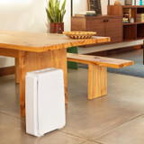 Brondell Horizon air purifier under the table in the dining room