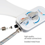 Brondell PureSpa advanced warm water bidet attachment with single nozzle install comes with quality all metal connections and braided-metal hoses for durability