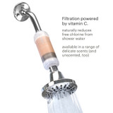 Brondell Vivaspring vitamin c shower filter in rose water scent installed to shower head