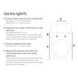 Brondell Swash Thinline T44 Luxury Bidet Toilet Seat with Side Arm Control measurement & fit guide to help you determine which bidet shape will fit your toilet.