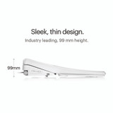 Brondell Swash Thinline T44 Luxury Bidet Toilet Seat with Side Arm Control side view showcasing sleek, ultra-thin 99 mm profile with industry-leading design for modern, space-saving bathroom aesthetics.