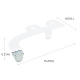 Brondell SimpleSpa Thinline essential bidet attachment with single nozzle dimensions are 0.2 inch height, 15.4 inch width, and 9.15 inch length.