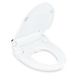 Brondell Swash SE600 bidet toilet seat opened from a side view