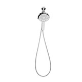 Front view of the Nebia Corre Four-Function Handshower Chrome with a white background