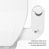 FSA-15 top view control dial.  Copy highlights an intuitive side-arm control featuring easy nozzle adjustment.