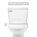 FSA-25 is a slim 0.33" frame fits seamlessly between existing toilet and seat.
