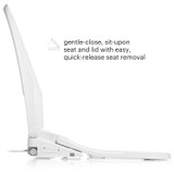 Swash Thinline LS1800 luxury bidet toilet seat side view featuring gentle close lid, sit-upon seat and lid with easy, quick-release seat removal.