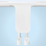 Omigo Element Non-Electric Bidet Attachment in close up of dual nozzles against blue background