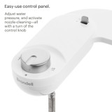 Brondell CANSSA15 SimpleSpa Essential Bidet Attachment Easy-use control panel.  Adjust water pressure and activate nozzle-cleaning-all with a turn of control knob.