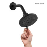 Brondell Nebia Yuba 5-Setting Fixed Showerhead in matte black, switch between spray modes with easy lever