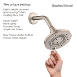 Brondell Nebia Yuba 5-Setting Fixed Showerhead offers 4 unique spray patterns and pause mode for additional water savings.