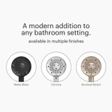 Brondell Nebia Yuba 5-Setting Handshower shower offered in multiple finishes including matte black, chrome, and matte gold.