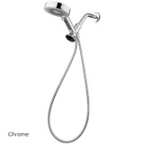 Brondell Nebia Yuba 5-Setting Handshower with HaloNetic Double Docking System in chrome, installed.