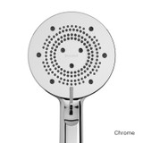 Close up of Brondell Nebia Yubat 5-Setting Handshower in chrome.