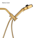 Brondell Nebia  Yuba 5-Setting Handshower with HaloNetic Double Docking System in matte gold, side view