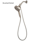 Nebia Merritt 5-Setting Handshower with HaloNetic Double Docking System in brushed nickel on magnetic dock