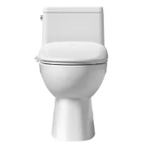 Brondell Swash CL2800 Luxury Bidet Toilet Seat with Remote Control installed, lid closed, front view, white background.