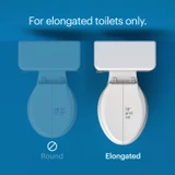 Brondell Swash CL2800 Luxury Bidet Toilet Seat top view comparison of two sizes available.  Round: up to 17.75" bowl opening length.  Elongated up to 18" + bowl opening length.