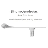 Front view of the PureSpa Ergonomic Bidet Attachment with Dual Nozzles, showing its slim 0.23-inch frame that fits beneath an existing toilet seat.