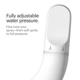 PureSpa bidet attachment control with front and rear wash settings and fully adjustable water pressure, from a soft spritz to full pressure.