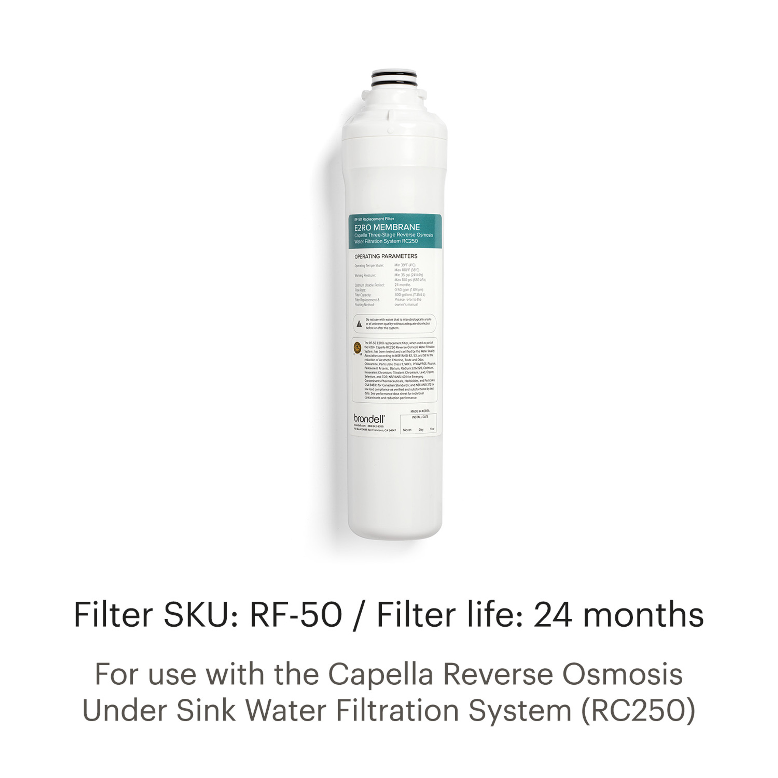 Capella Reverse Osmosis Under Counter Water Filter System Brondell