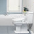 Brondell Swash SE400 bidet toilet seat side arm control installed in a bathroom from a side view