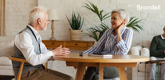 senior couple dining in a cafe setting