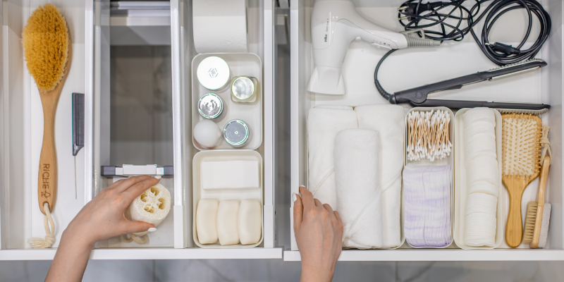 organized bathroom drawer