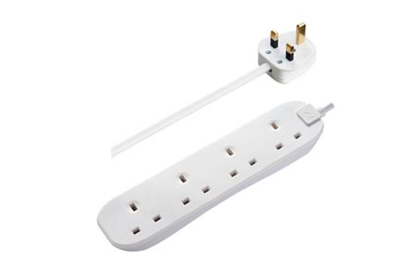 Masterplug Extension Lead 4 Gang White 5 M BFG5N-MP **5 UNITS*