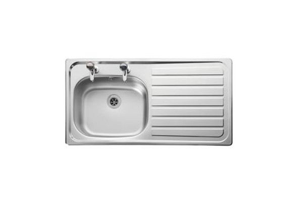 iflo Stainless Steel 2 Tapholes Kitchen Sink - 1.0 Bowl, Right Drainer (409855)