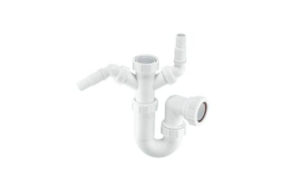McAlpine Sink P Trap and 2 Nozzles White 38mm WM11 (835057)