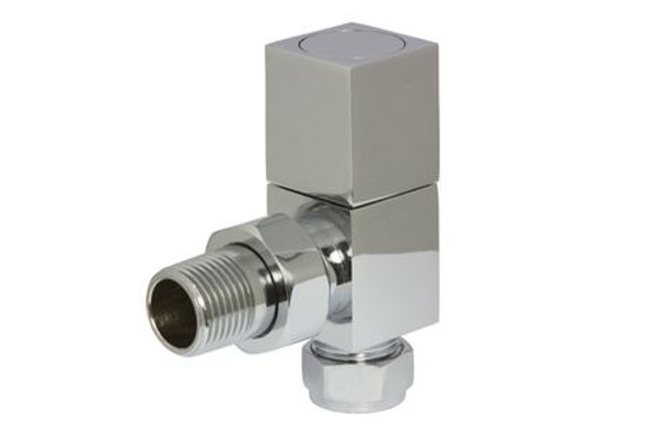 Towelrads Manual Angled Valve and Lockshield Square Chrome 105 mm x 65 mm 129011 (733162)