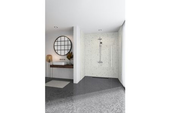 Mermaid Elite Gloss Quartzo Bianco Shower Wall Panel 2420 x 600mm (454963)