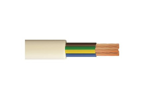 3093Y 1.5mm 3 Core White Heat Resistant Flex Cable - 50m Drum