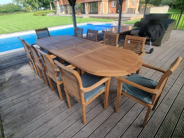 The Kerry, Teak Garden Table And 10 Chairs Outdoor patio furniture