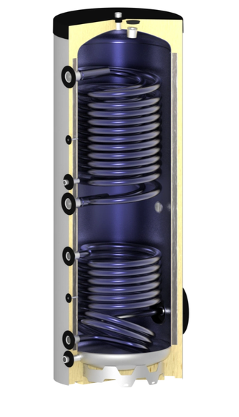 OEG 300 l Heat Pump domestic hot water storage tank with 2 smooth tube heat exchangers