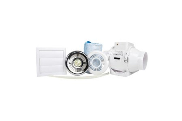 Aventa 100mm In Line Shower Kit With Timer And Light