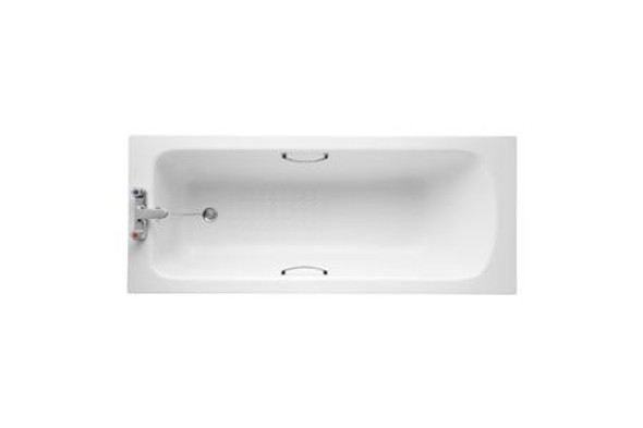 Ideal Standard Sandringham Straight Bath with Handgrips 1700x700mm 2 Tap Holes