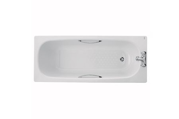 Twyford Celtic Straight Steel Bath 1700x700mm 2 Tap Hole