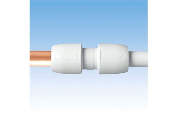 Wavin HEP2O Straight Connector White 15 mm HD1/15W - 10 Units (964081)