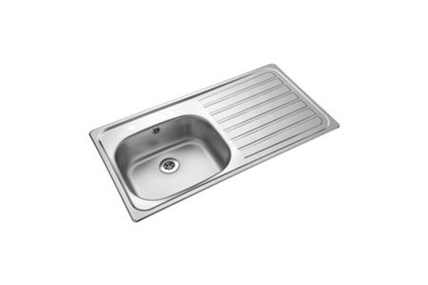 iflo Stainless Steel 2 Tapholes Kitchen Sink - 1.0 Bowl, Right Drainer (409855)
