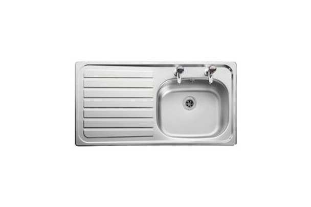 Leisure Lexin Stainless Steel 2 Tapholes Kitchen Sink - 1.0 Bowl, Left Drainer LE95L (910832)