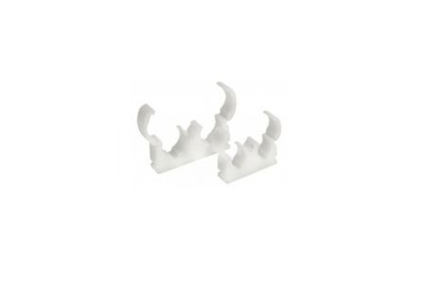 Talon Double Hinged Pipe Clip White 22mm Pack Of 50 TD22