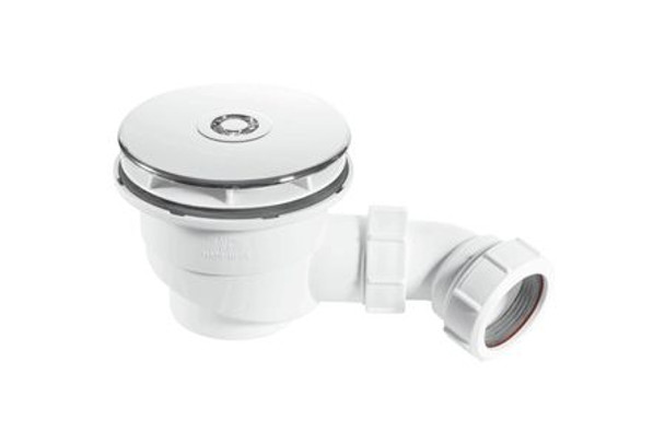 McAlpine Shower Trap White 90mm Chrome Plated (642154)