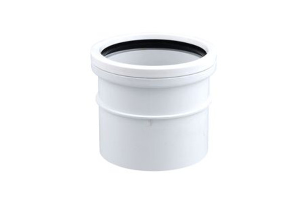 Wavin OsmaSoil Ring Seal/Solvent Weld Single Socket White 110mm 4S124W - 3 Units (858411)