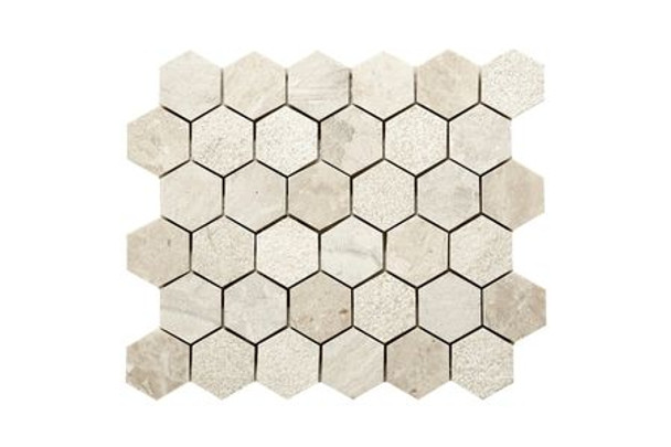 Verona Stone Company Vanilla Cream Hexagon Marble Mosaic 260 mm x 295 mm Per Sheet