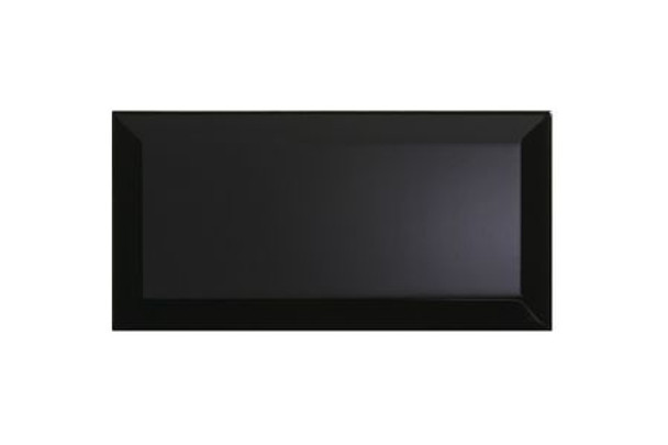 Metro Black Gloss Ceramic Wall Tile 100 x 200mm Pack of 50