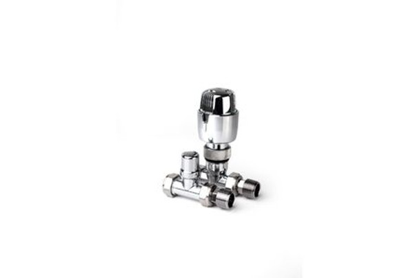 PlumbRight 15mm Straight TRV + Lockshield Valve Chrome Head TP15PACKSCP (128764)