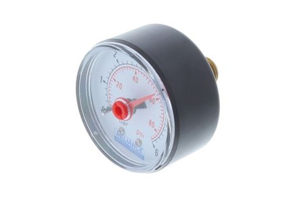 Advanced Water 520-188-001 (Reliance Water Controls) 50mm Dial 0-6 Bar 1/4" Back Inlet Pressure Gauge